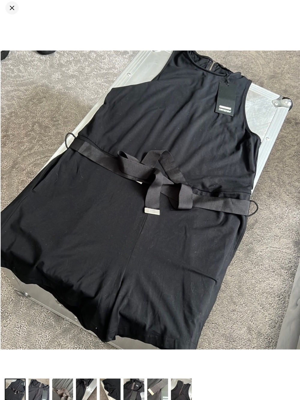Dr. Denim Black Sleeveless Belted Romper